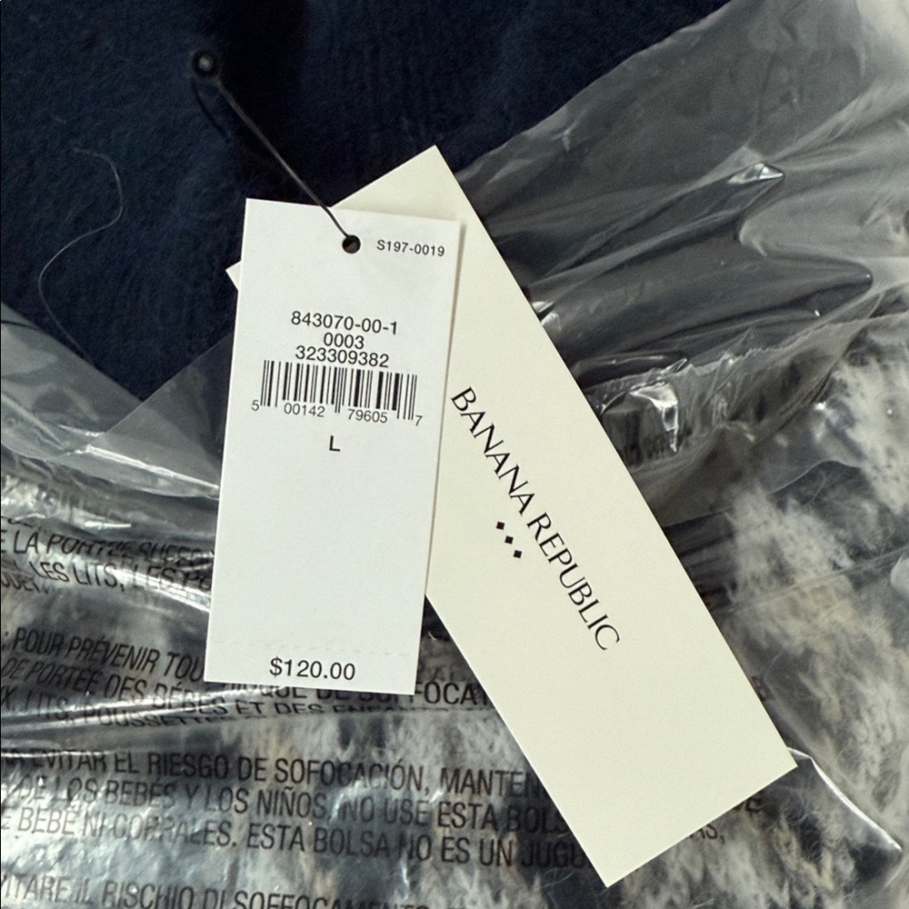Banana Republic Factory Brushed Pullover Navy Fair Isle Sweater - Picture 6 of 6